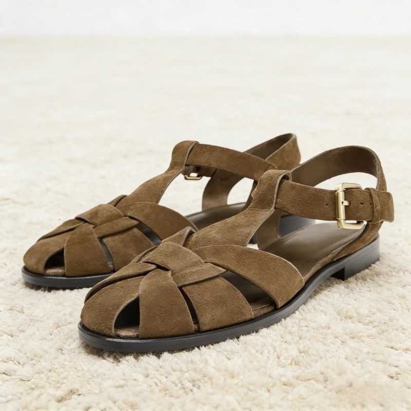 Sandales rétro à boucle en métal pour femmes, chaussures De gladiateur creuses, chaussures De plage plates, Zapatos De Mujer, été 2026, Z260318