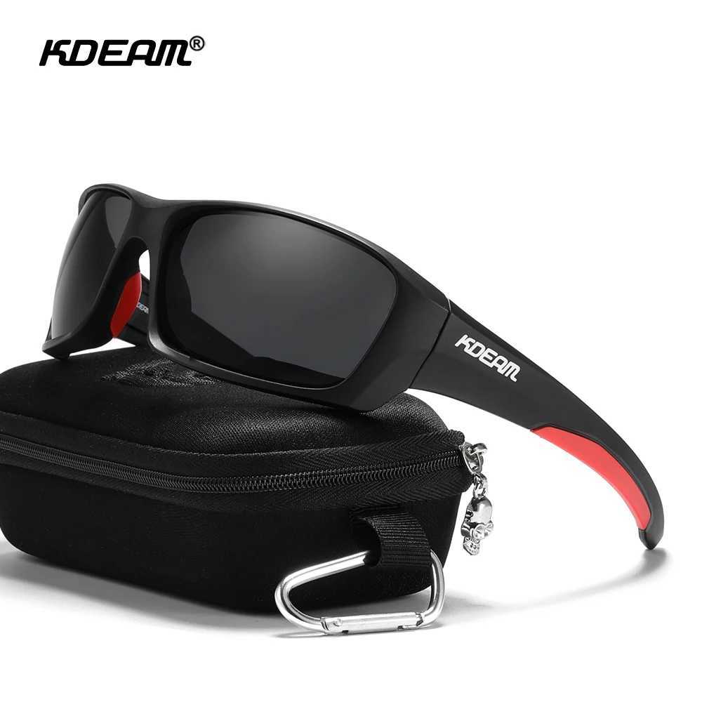 KDEAM lunettes de sport haut de gamme TR90 lunettes de soleil polarisées hommes randonnée pêche lunettes de soleil avec étui à fermeture éclair H