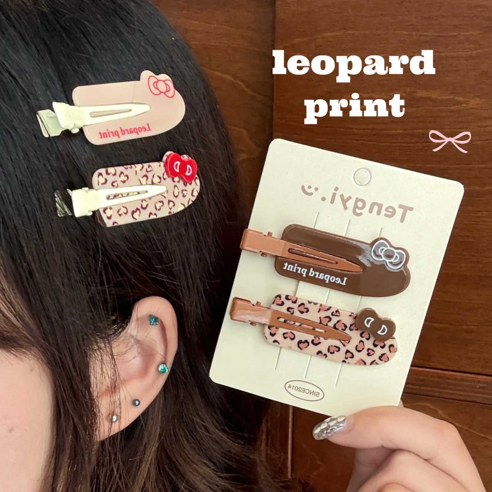 Creative Cute Leopard Print Bow Seamless Hair Clip Side Clip Versatile Hair Accessory for Girls Bangs and Loose Hair H260319-image-1098194032