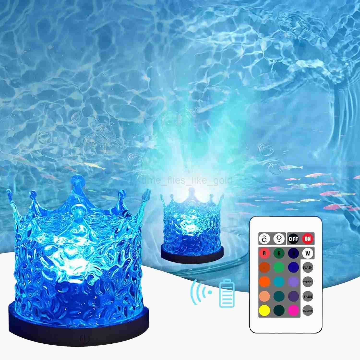 Ocean Wave Aurora Projector Light Remote 16 Colors RGB Dimmable Water Ripple Flame Crystal Lamp for Living Room Study Bedroom H260318-image-1098113387