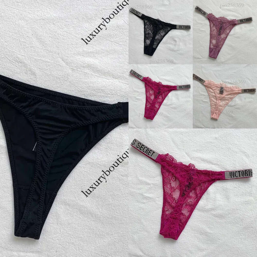 Victoriasecret Designer Underwears Woman Satin S Thong Women Femme Underwear Sexy Low Waist Comfortable Lingerie Erotic Panties Bralette Lenceria 01 $5