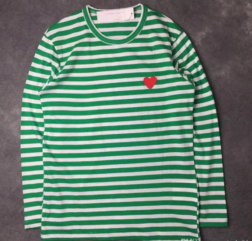 Comme Desgarcon shirt Play t shirt Designer Fashion High Quality Luxury Trend Casual Stripe Outfits Long Sleeve Round Red Heart Comme De Garson Shir