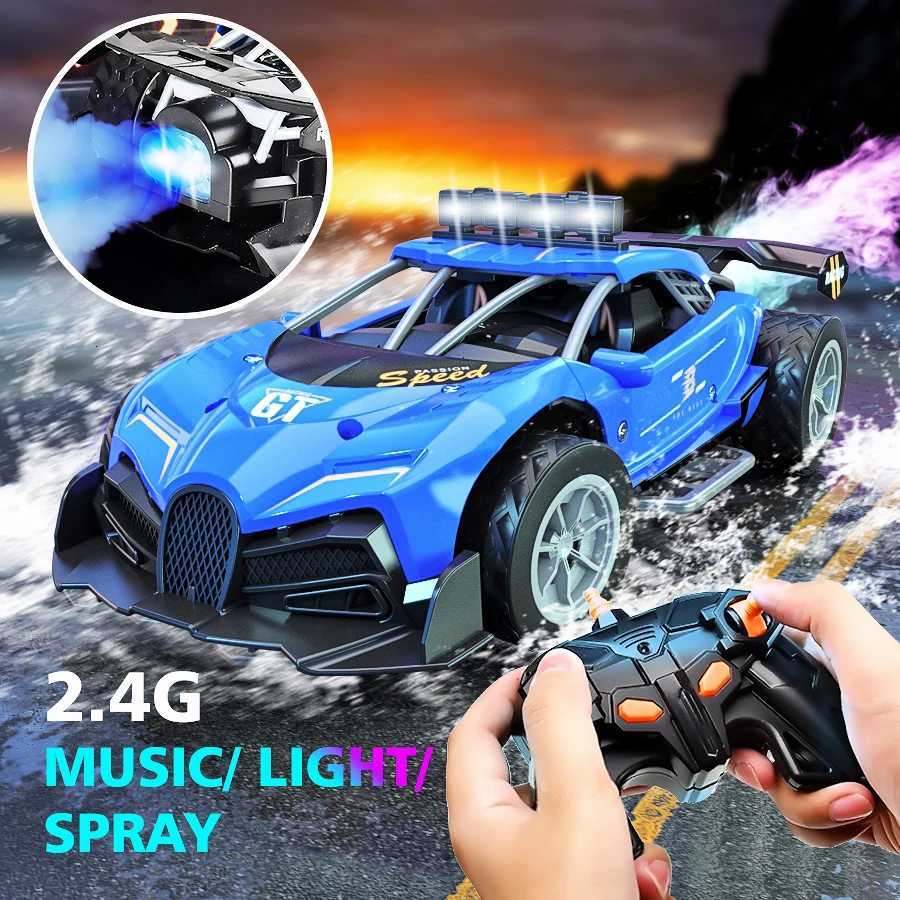 24G remote control spray car Cool light Music simulation sports car Childrens boy toy car Suitable for holiday giftsT260319-image-1098178831