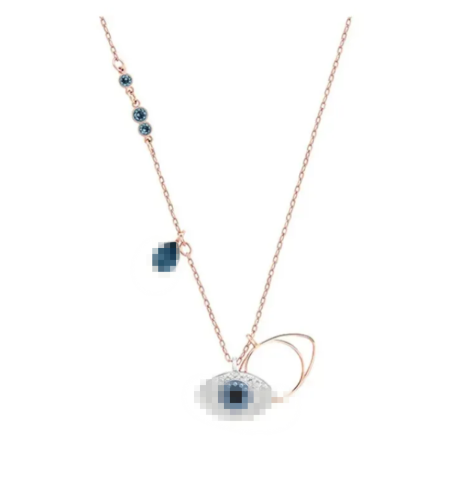 Tarnish Free Evil Blue Eye Love Heart Pendant Necklace Charm 18K Gold Filled Stainless Steel Designer Jewelry Necklaces for Woman Fashion Fine Jewel