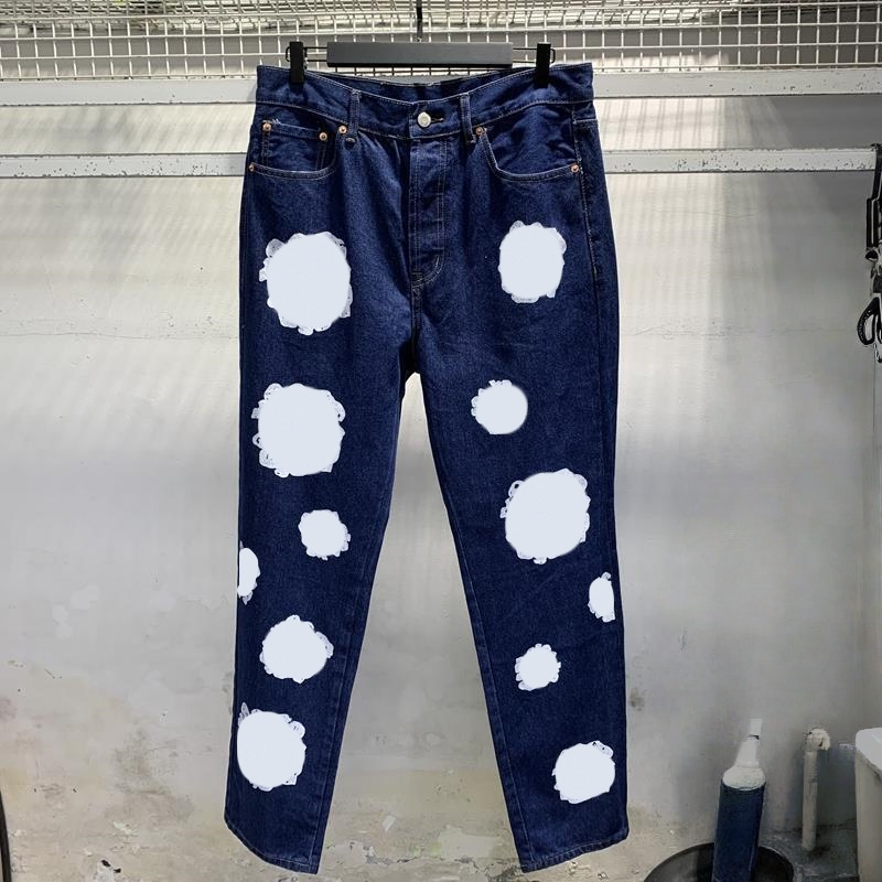 Denim Teears Jacket High Street Denim Jeans Fashion Designer Kapok Flower Cotton Wreath Print Waist Casual Jacket Slim Fit Comfortable Couple Denim