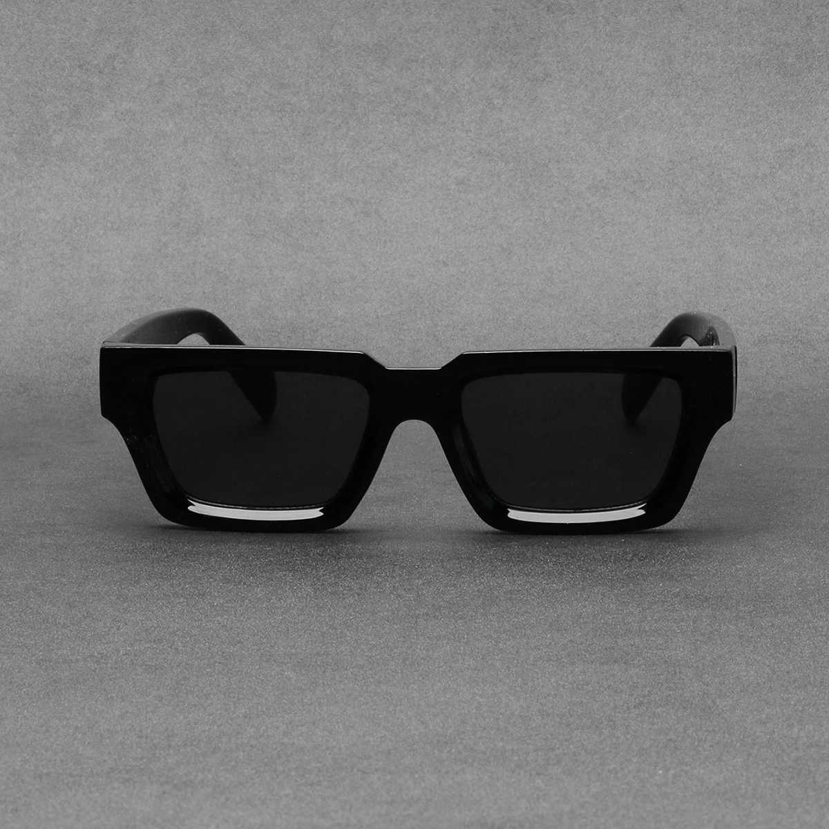 Ruiao 2026 mode noir petites lunettes de soleil rectangulaires à monture épaisse pour hommes et femmes rectangulaires vêtements d'été nuances H26