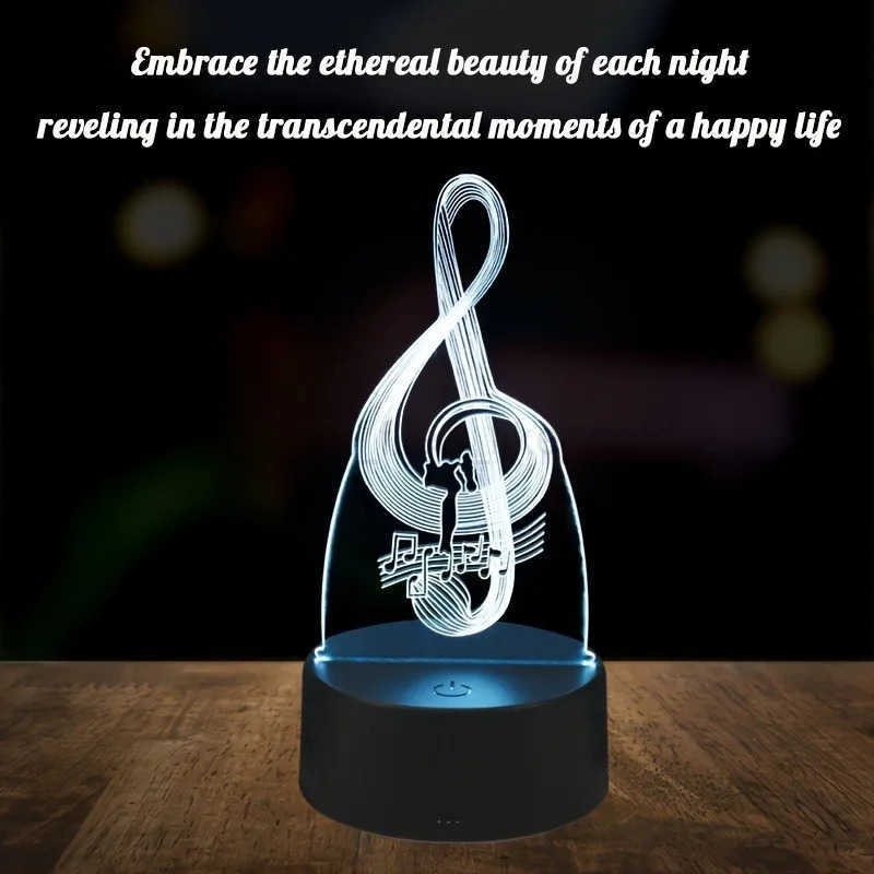 A note shape 3D night light festive atmosphere decorative light USB interface bedroom with sleeping light gift table light H260318-image-1098113432