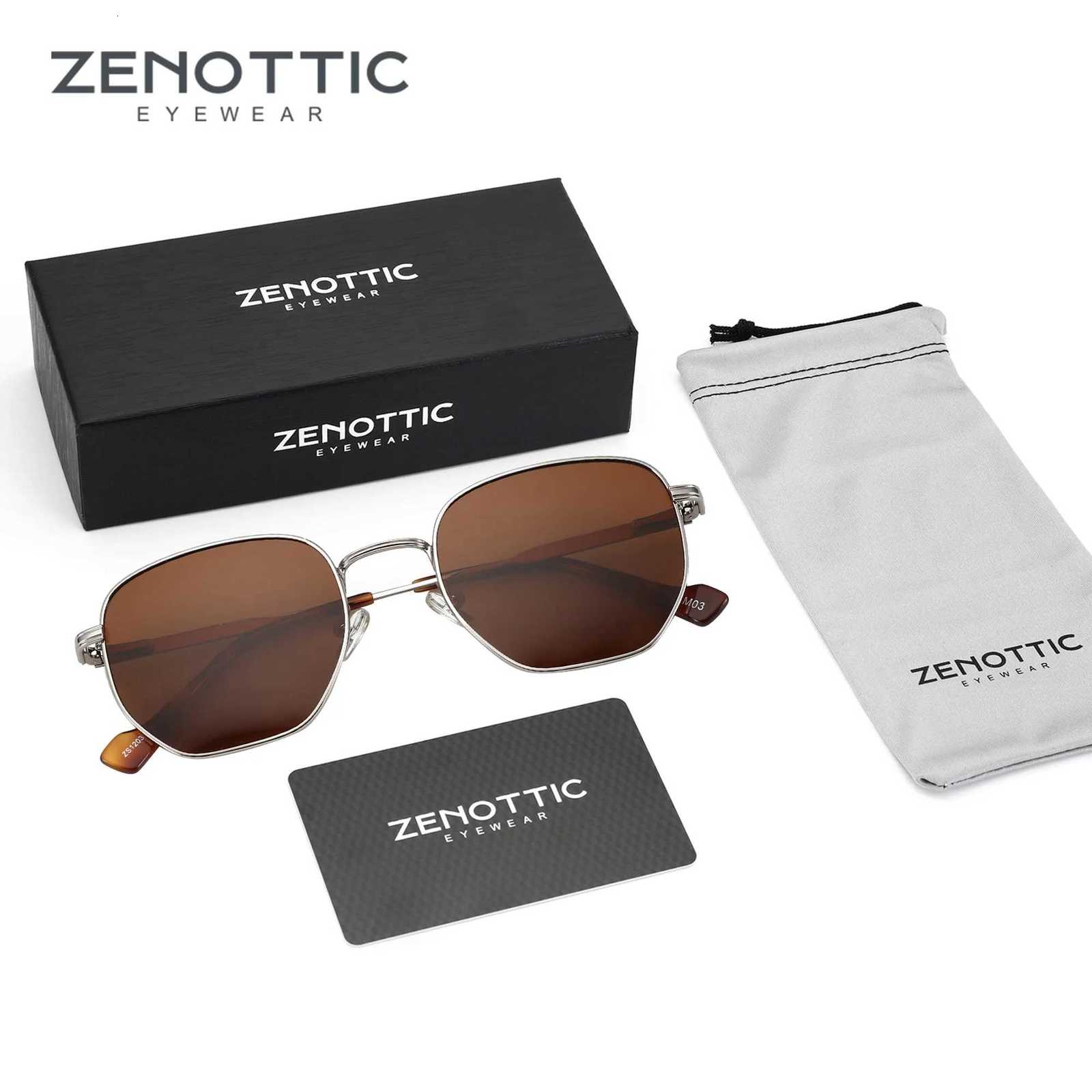 ZENOTTIC Hexagone polarisé rétro lunettes de soleil pour hommes femmes-vintage métal cadre conception Protection UV à la mode nuances H260319