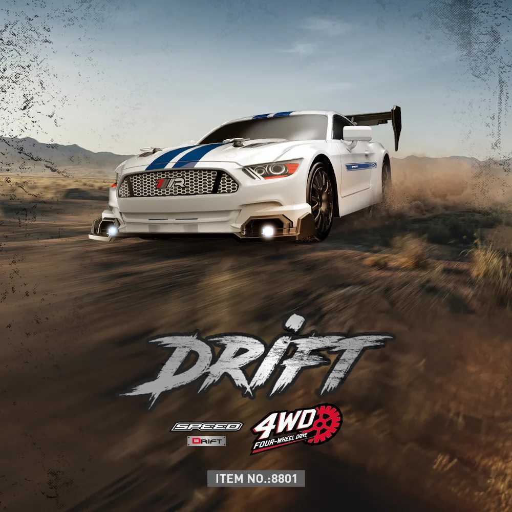 2026 New 124 RC drift vehicle Mustang 4WD cars racing car with remote control gift competition racing car childrens toyT260319-image-1098177194