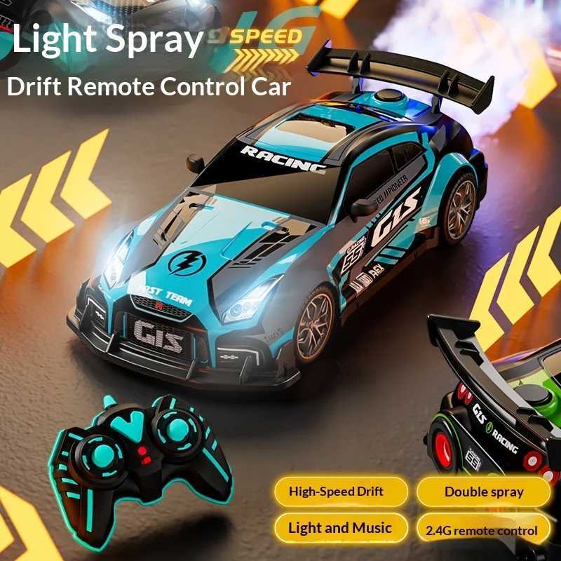 GIS RC Drift Car GT High Speed 24G Remote Control with Spray LED Lights Music Electric Racing Car Toy for KidsT260319-image-1098166941