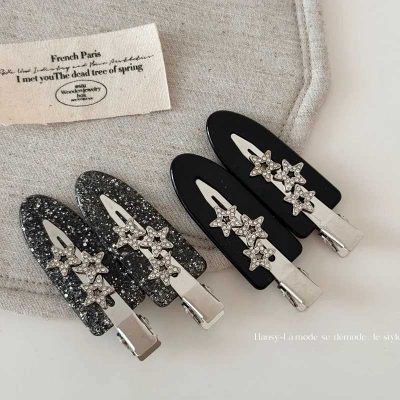 Flash diamond star barrettes seamless hair clip retro fashion bangs hairpin hair accessories acetic acid makeup H260319-image-1098194177