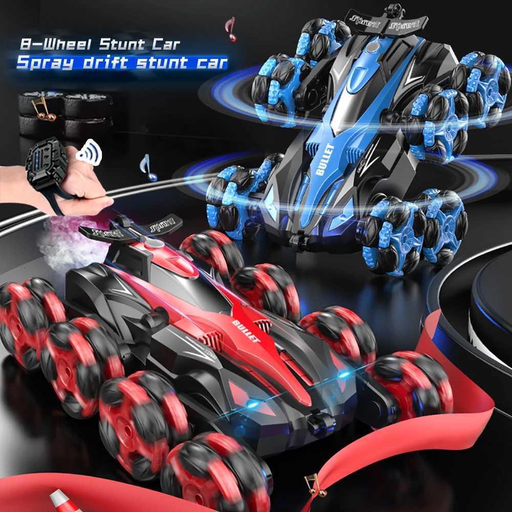 Eight wheels 24G gesture sensing 360 Climbing drift Stunt off-road vehicle RC Racing Spray Music Toy Remote Control Car giftT260319-image-1098179662