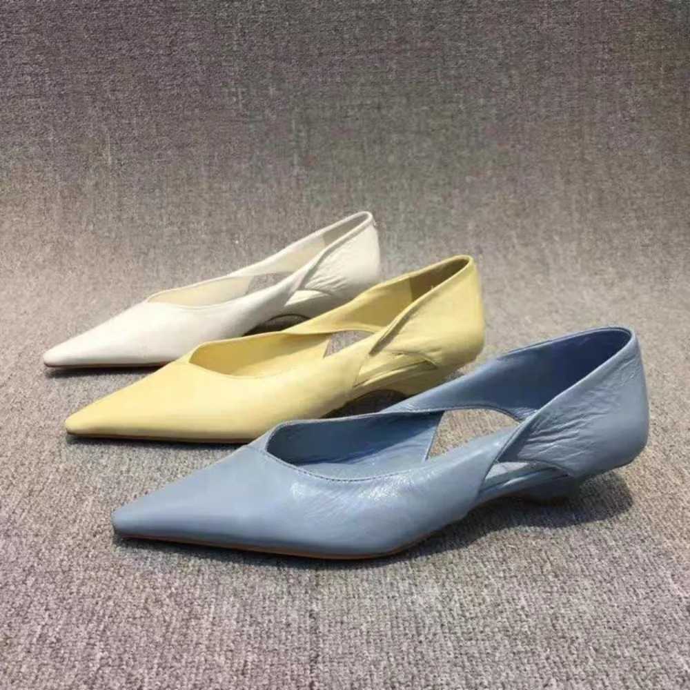 Shoes for Woman 2026 Comfortable Womens Summer Footwear Moccasins Blue Low Heel Elegant Pointed Toe High Quality Popular Young Z260318