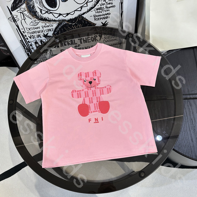 Cute Teddy Print Kids T-Shirt Designer Tee Luxury Tops T Shirts Cotton Short Sleeve Tee For Toddlers Children Summer Top For Boys And Girls DPD26031