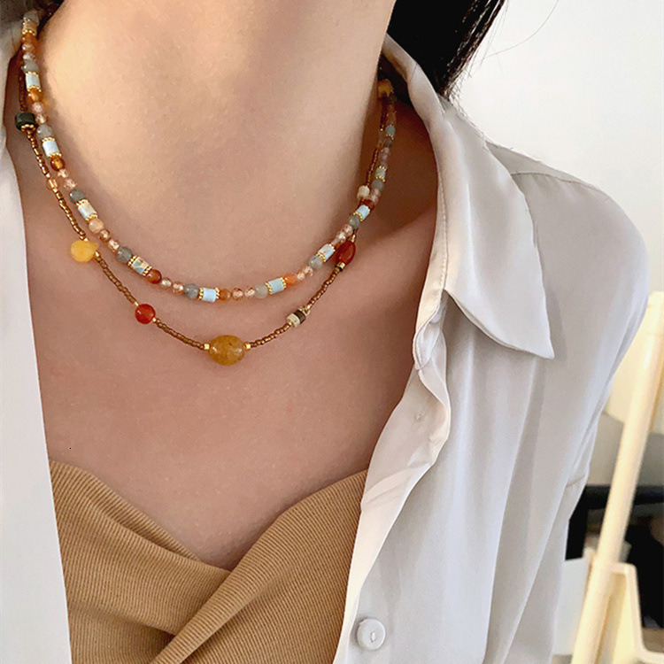 Dunhuang – collier en pierre naturelle pour femmes, nouveau Style chinois rétro, clavicule, haut de gamme, léger, chaîne de pull de luxe, ddmynov