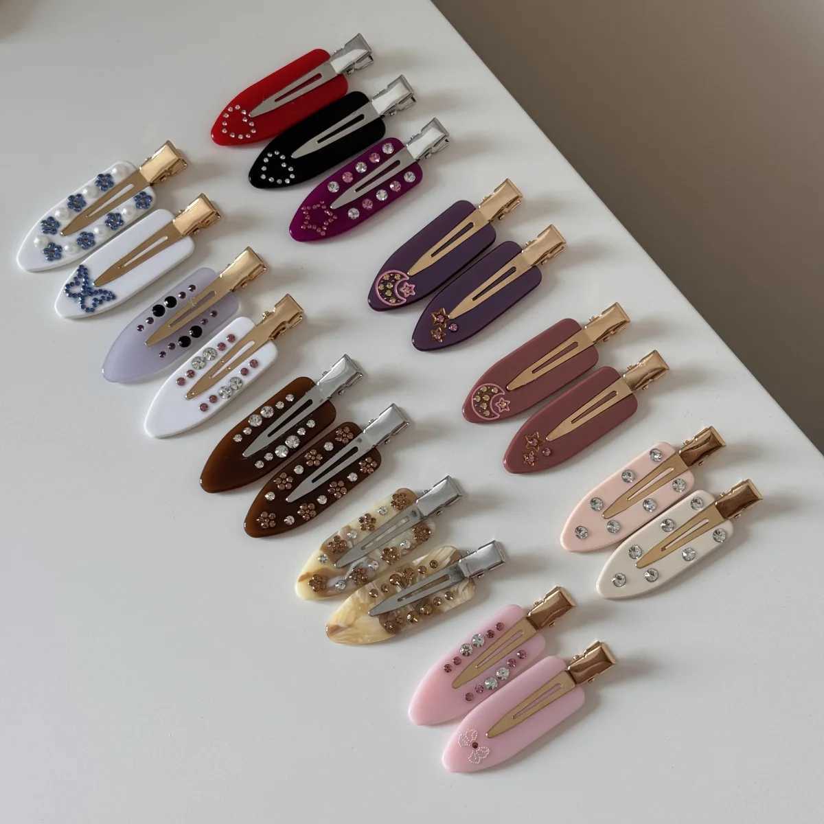 2PC Rhinestone Bangs Clips Sweet Star Moon Design Hair Clips Hairpin Hair Accessories for Women Girls Party Travel Jewelry Gifts H260319-image-1098194216