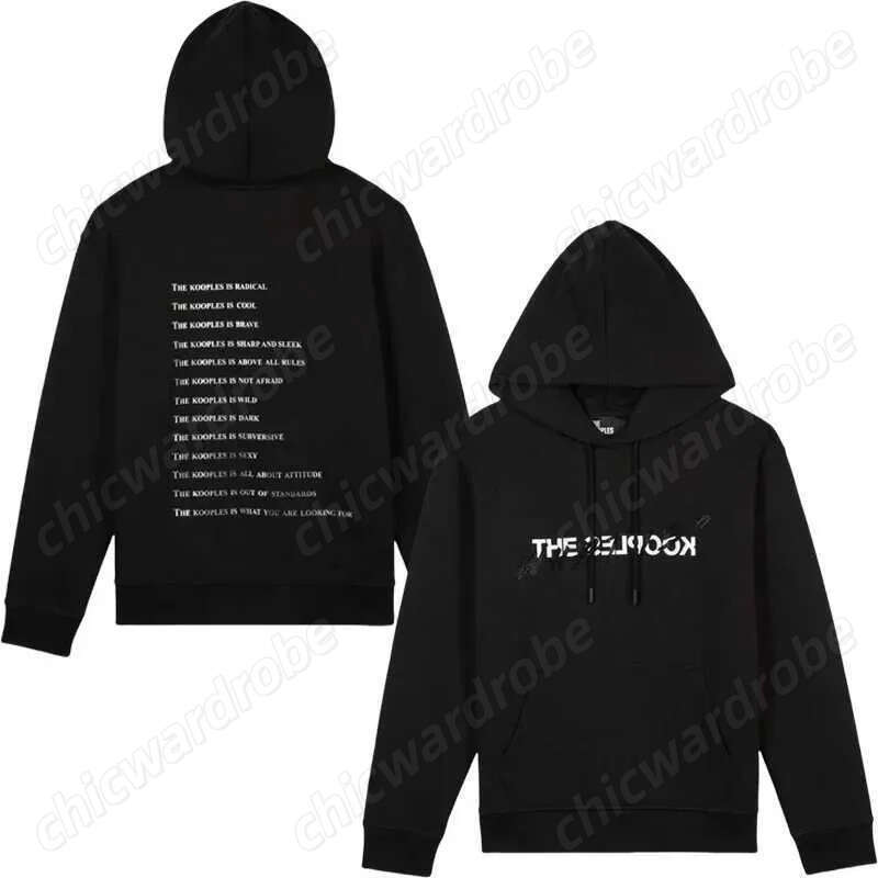26ss new The Kooples hoodie designer Thick Mens Luxury Style Sweater Clothing Inspired Letter Print Spring Hoodies Men Versatile Cotton Blend Sweats