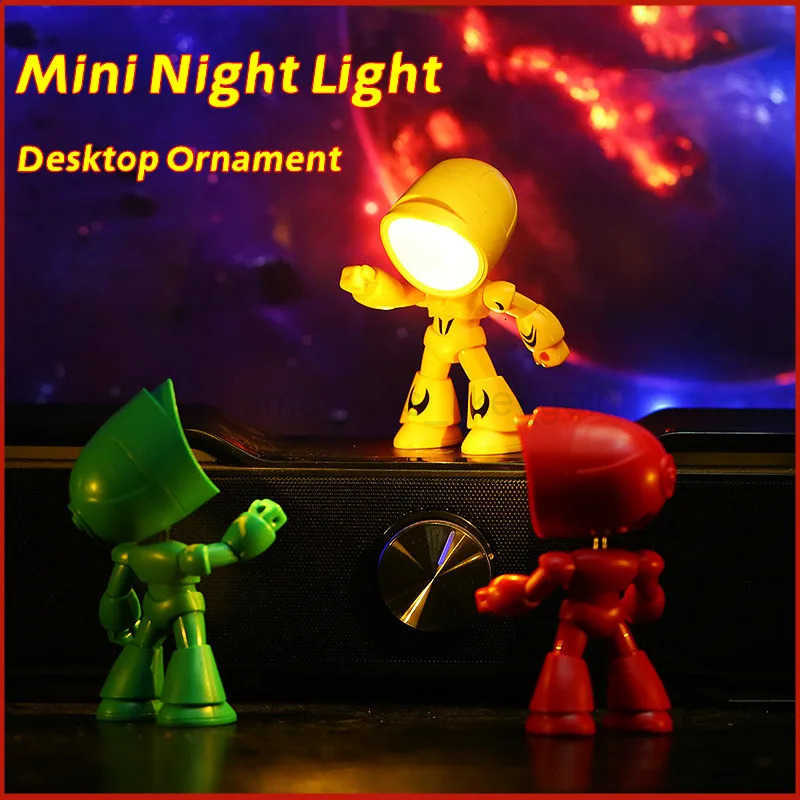 Mini Night Light LED Cartoon Cute Hero Police Desk Lamp Desktop Ornament Bedside Bedroom Table Lights Children Boy Holiday Gifts H260318-image-1098113567