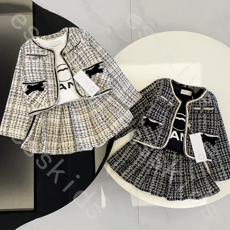 Designer Kids Clothes Luxury Girls Classic Baby Clothes High Quality Suits Fashion Skirt Dress Suit Childrens Clothes Top Quality 3pcs -15 CRD240819