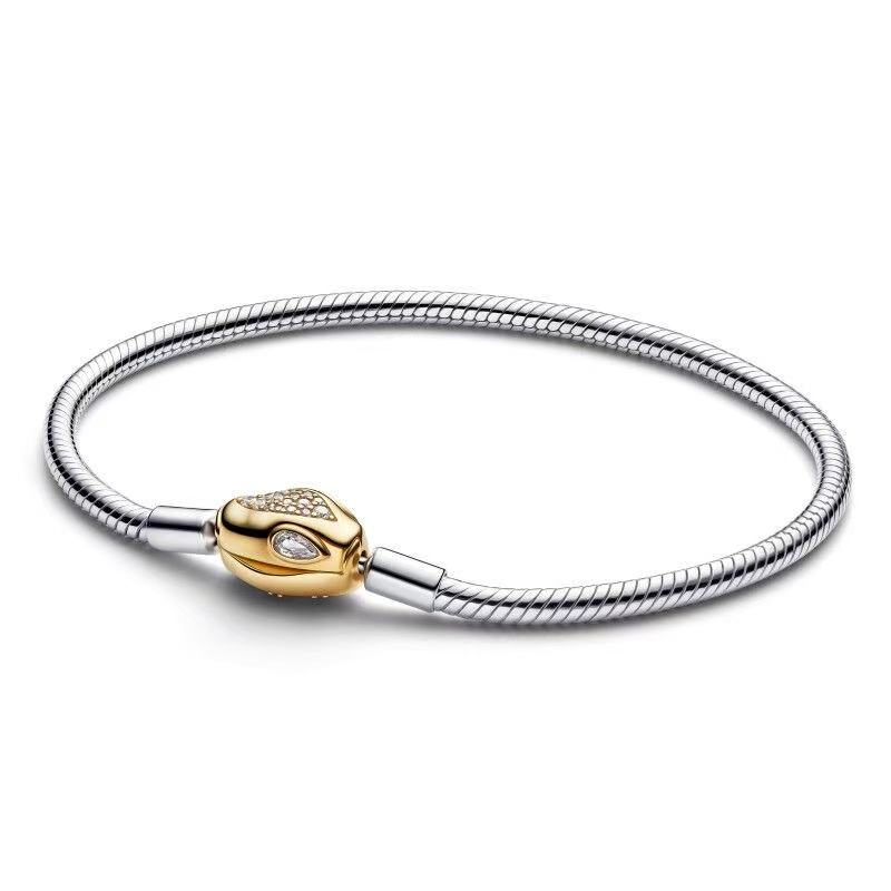 2026 newest silver 18k gold snake head designer charms bracelet bead pendant lucky diamond crystal charm snake chain for braceles bangle