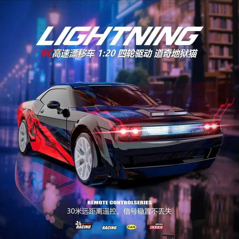 RACING Alloy RC Drift Car 120 Scale Dodge Hellcat 4WD High Speed Remote Control Car LED Lights Kids Boys Racing ToyT260319-image-1098166854