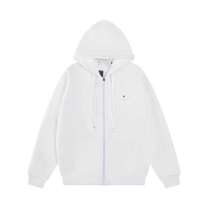 RL 12-Color Embroidered Zip-Up Cardigan, Unisex Fashionable Hooded Jacket