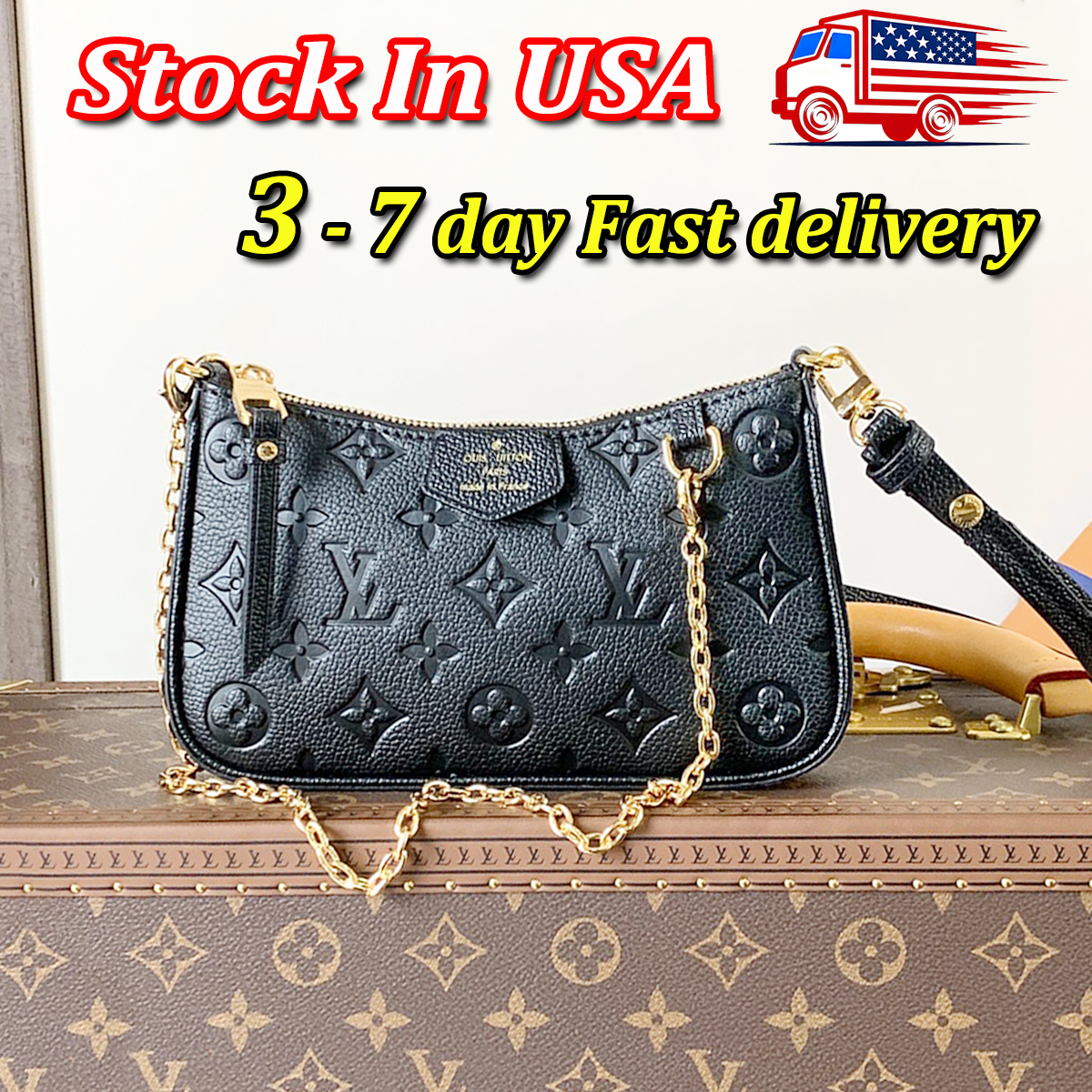 Easy Pouch designer bag luxury bag shoulder bag High Quality Women's handbag purse wallet Black Embossed Chain handbag Half Moon bag tote bag l