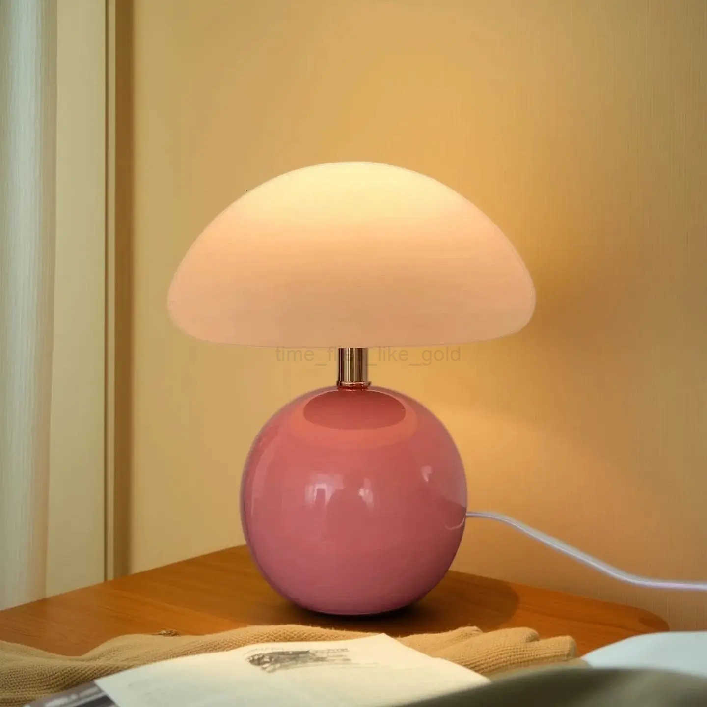 Lampe de table Led pour chambre à coucher, table de chevet, blanc/rose/rouge/beige/orange, bureau lune en stromatolite, lumière d'ambiance, artic