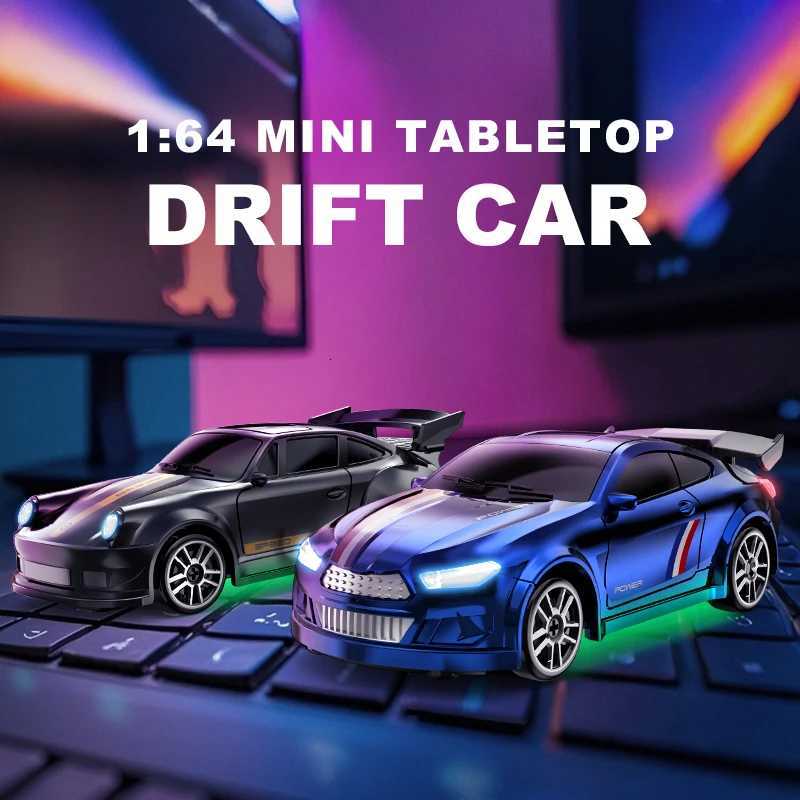 1/64 Scale Drift RC Car - 24GHz Desktop Mini Racing Model with ESP 4WD Remote Control Vehicle Toy for Adults Kids Ideal GiT260319-image-1098179979