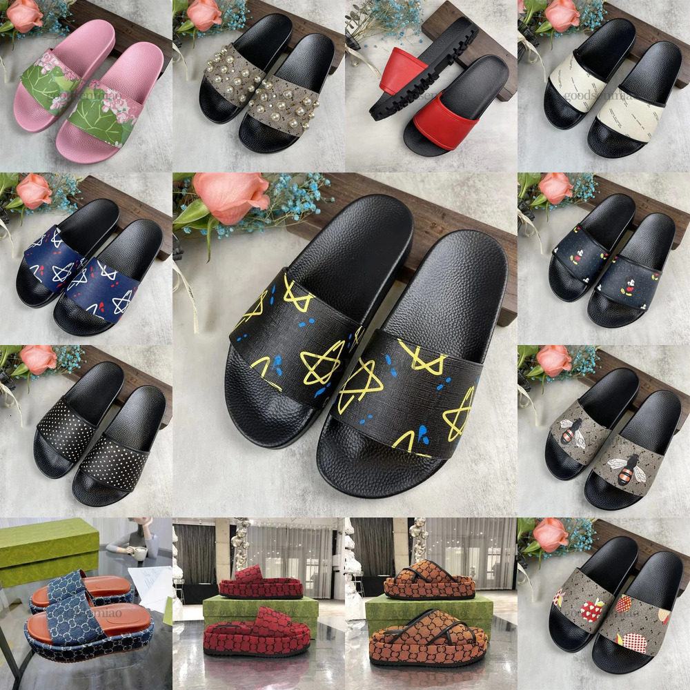 Men's and women's slippers and sandals multiple colors available designer slides flip flops beach shoes various colorways original gift bo