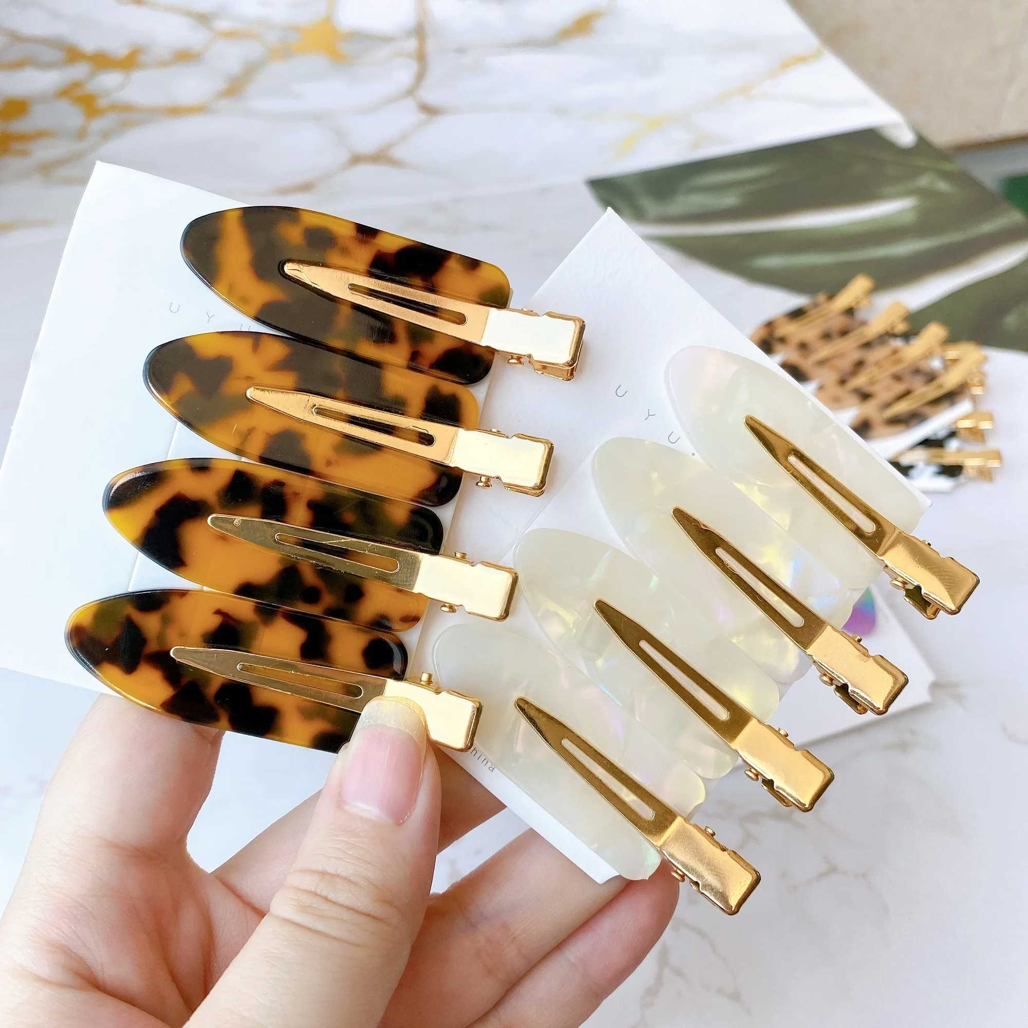 Cwllrn Simple Wild Leopard Seamless Hair Clip Women Acetate Sheet No Bend Bangs Clip Duckbill Clip Hairpins Hair Styling Tool H260319-image-1098194097