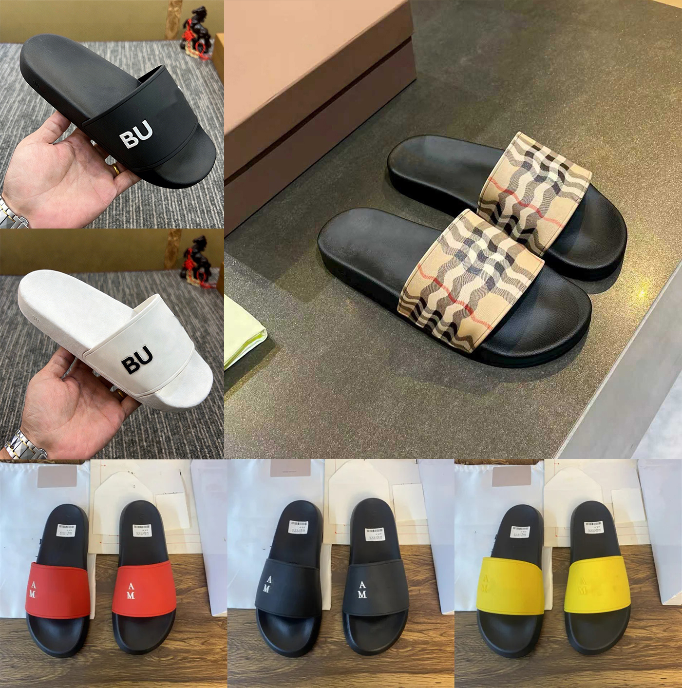 Luxury Designers Slipper Woman Men 2025 Summer Sandals Beach Slides Slippers Ladies Sandales Pantoufles Pour Femmes Pool Slipper Flip Flops Plaid