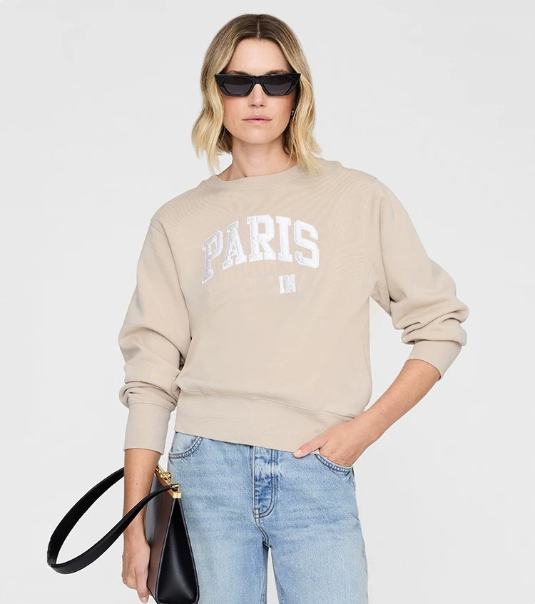26ss Designer Pullover Sweatshirt Women Applique Letters Round Neck Sweater Long Sleeve Short Tops Hoodies-image-900946497