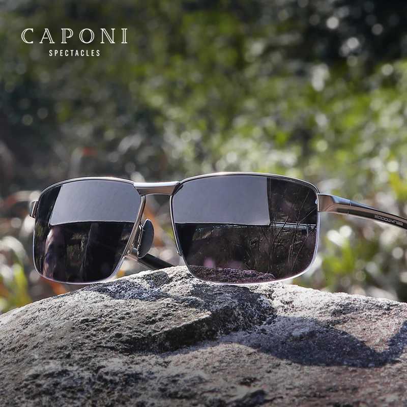 CAPONI nouvelles lunettes de soleil pour hommes Nylon polarisé alliage photochromique conduite lunettes de soleil UV400 marque Designer nuances B