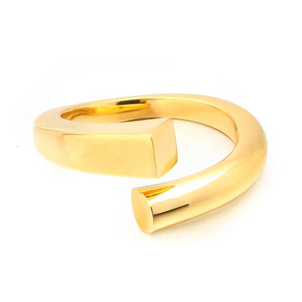 Minimalist Curved Finger Ring Gold Color Statement Open Strip Rings For Women Fashion Jewelry Bague Anillos Mujer H260320-image-1098360121