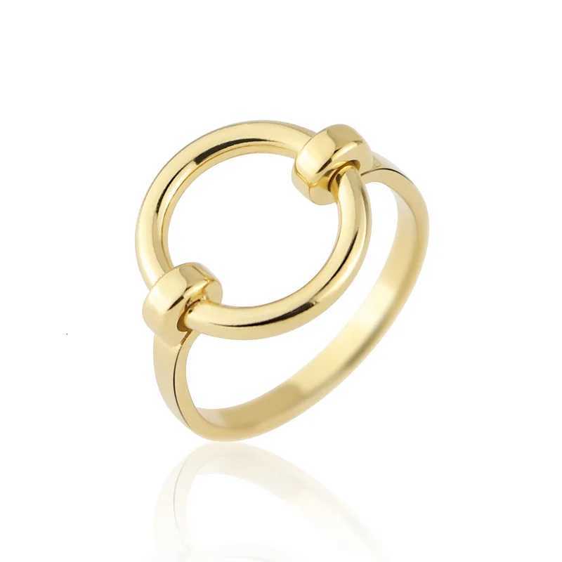 Simple Design Pure Form Circle Shape Ring Stainless Steel Gold Color Fashion Jewelry Bague Femme Homme Anillo H260320