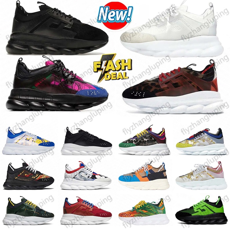 Free Shipping Designer Chain Reaction sneakers shoes for mens womens Chains pink red men women trainers green scarpe gold Plate-forme casual luxury