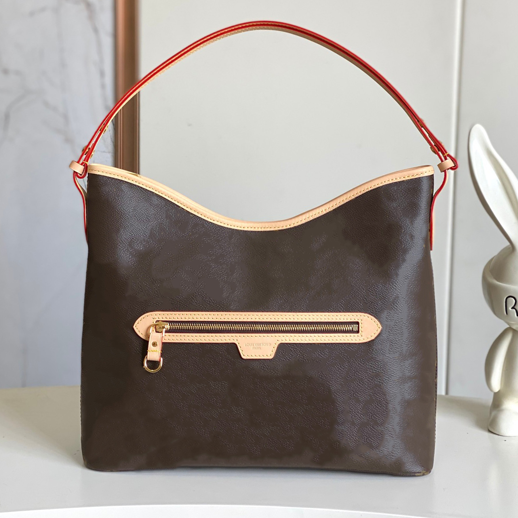 New 10A Lineup Shoulder Bag Luxury Designer Coated Canvas Genuine Leather Handbag Textile Lining Clutch Bag Zipper Closure Tote Bag Women Casual Sho