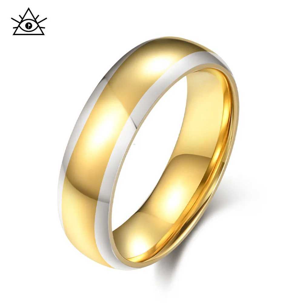Japanese And Korean Minimalist Mirror Surface Two-tone Titanium Steel Ring Small Niche Plain Band Shiny Accessory Rings H260320-image-1098360577
