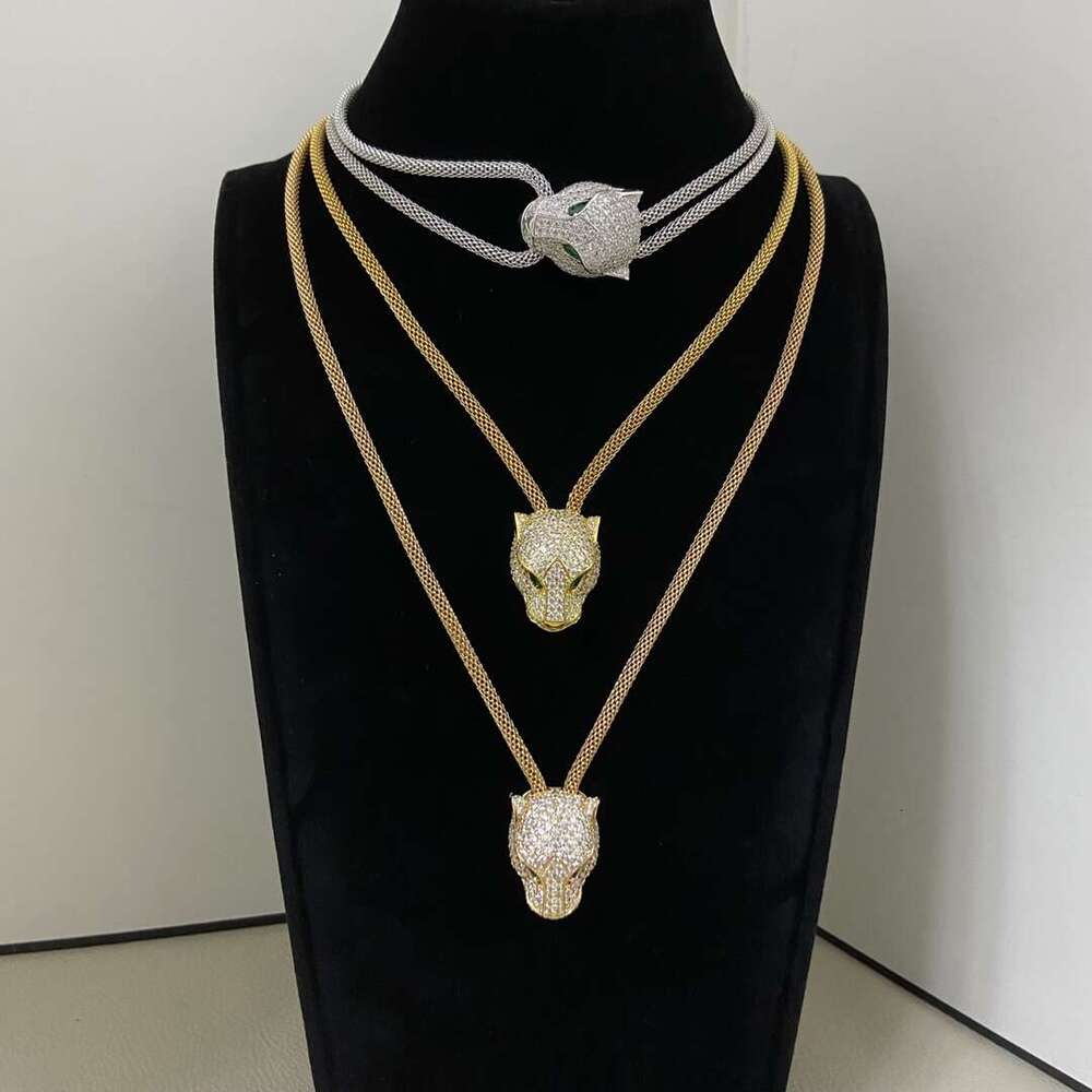 Pendant Necklaces 2026 High-Quality New Arrival Full Diamond Leopard Head Necklace for Women - Fashionable Trendy Retro Luxurious Jewelry Party Gift