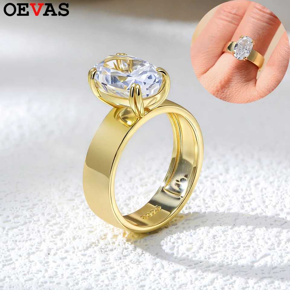 OEVAS 45CT 8X12MM Oval Moissanite Rings for Women S925 Sterling Silver Sparkling Wedding ring Party Fine Jewelry Gift H260320-image-1098360245