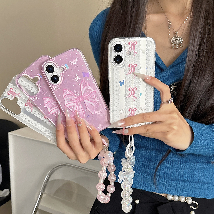 Lace Bow Phone Case For Iphone 17 16 15 14 13 Pro Max Plus 16Pro Charm 16Promax Phone Case 14Promax Luxury 15Promax Cover 17Promax Creative 13Pro