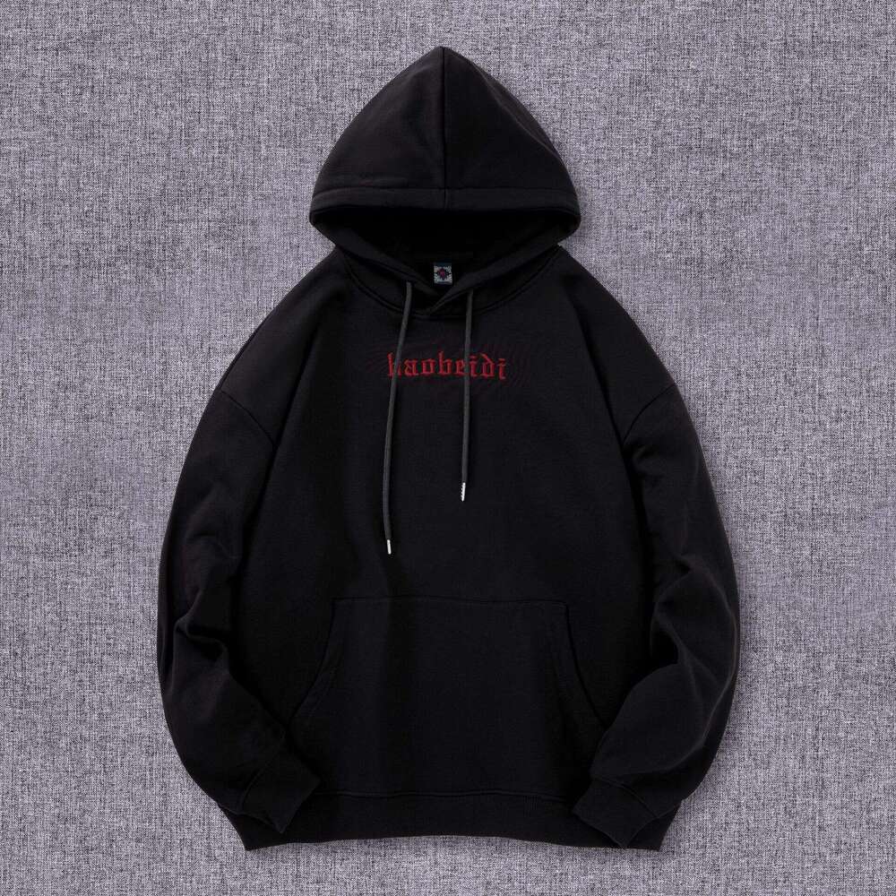 New DesignAutumn Winter New Heavy Embroidery Sweatshirt National Trend Hooded Trendy Brand Plus Size Men 's Pullover Casual Couple Shirt Asia S