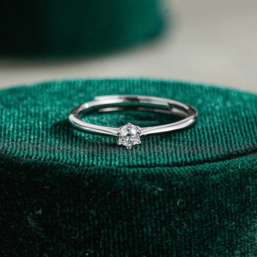 Minimalist Ring Womens 01ct Moissanite PT950 Platinum - Sleek prong setting delicate sparkle daily versatile pick H260320-image-1098360210