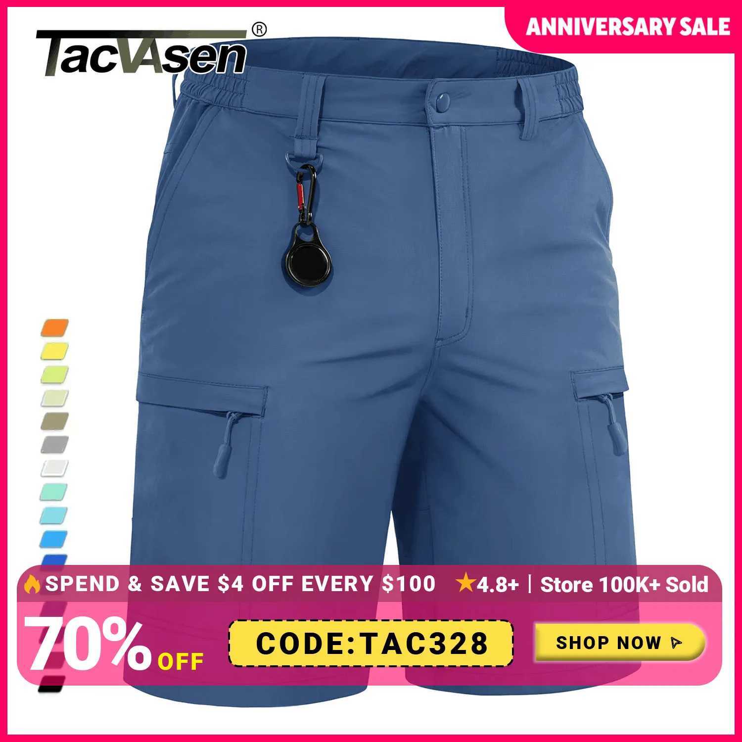 TACVASEN Short décontracté évacuant l'humidité d'été Short de travail cargo pour hommes Short de course Jogging Bas de sport Pantalon court en ny