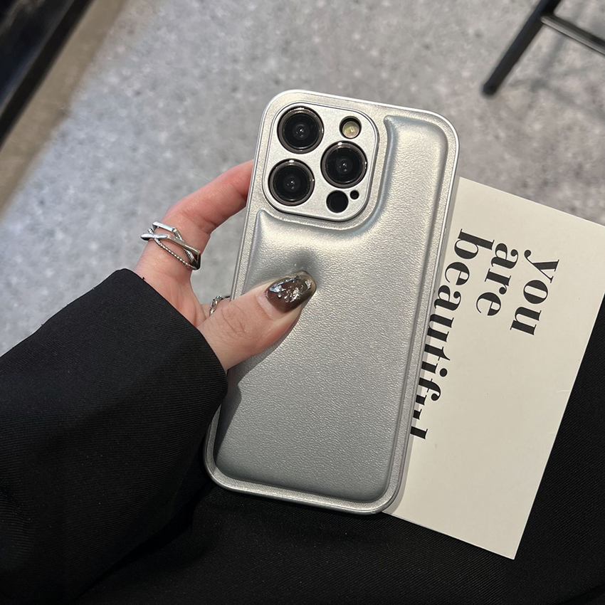 Coque arrière remplie de coton pour Iphone 16 15 14 13 Pro 12 11 Max Couleur unie 16Pro 15Pro Coque de téléphone 16Promax Simple 15Promax Hard 14