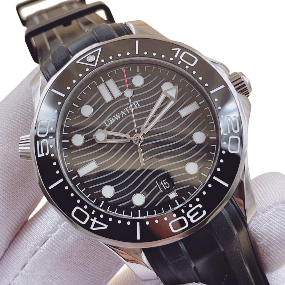 U1 Upgraded Driver 300m New Style Luminous Automatic Movement Men's Watches Transparent Back Various Wristwatches Stainless Steel Bracelet and