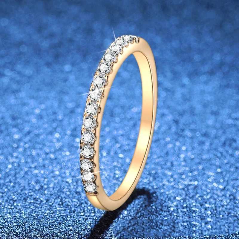 Hot Sell 18k Gold Rings with Curved Surfaces in the Diamond Rings of MoIssanite Womens Ring Accessories Wedding Jewelry H260320-image-1098359945