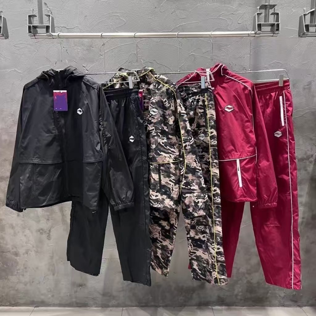 SynaJackets Survêtements pour hommes Vestes coupe-vent High Street Hip Hop Broderie Couleur bloquée Stand survêtement survêtement pull à capuche