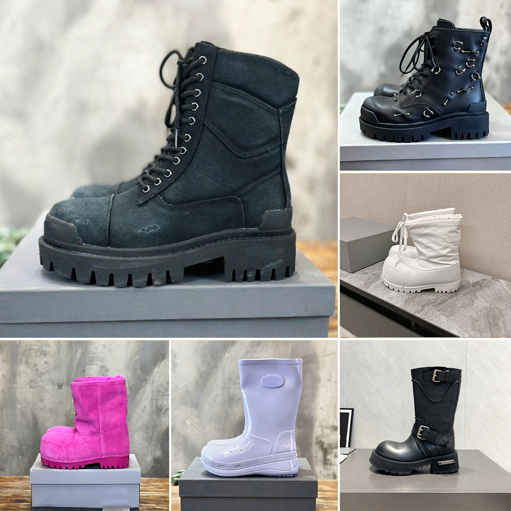 Top Quality Strike Tractor Boots Designer Ankle Lace Up Boot Men Mens Zip Combat Autumn Winter Styles High Knight Black Leather Embossed Booties Cow